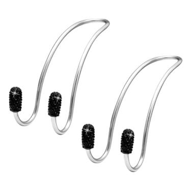 Imagem de NYTKL 2 ganchos de encosto de cabeça de carro, ganchos automotivos de diamante brilhante, ganchos de banco traseiro de aço inoxidável, strass universal, fofo, organizador de assento para bolsa