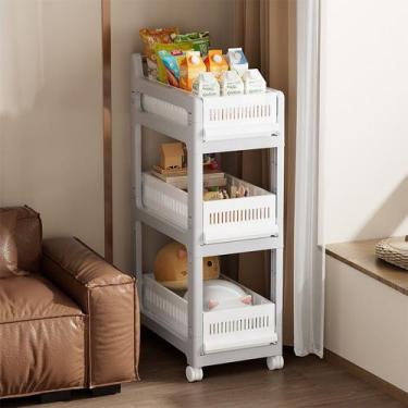 Imagem de Carrinho Organizador Multiuso 3 Andares com Rodinhas Deend