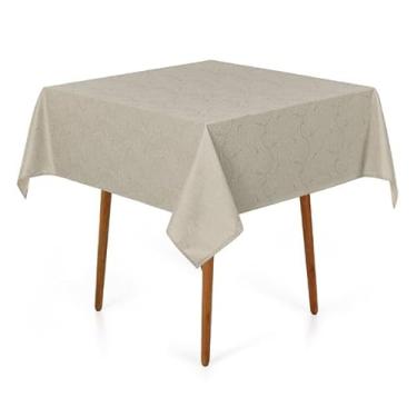 Imagem de Toalha de Mesa Quadrada 4 Lugares Jacquard Melli Bege Karsten