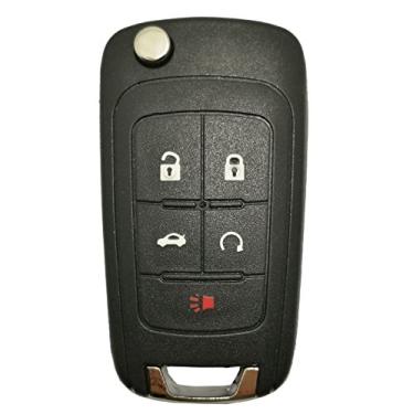 Imagem de Capa para chave de carro Fob para Chevy Chevrolet Camaro Cruze 5 botões sem corte em branco flip dobrável entrada sem chave capa de reposição remoto (5 botões capa de tecla)
