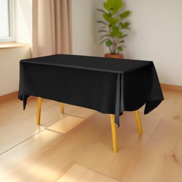 Imagem de Toalha de mesa de plástico premium 137 cm x 277 cm. Capa de mesa retangular - preta