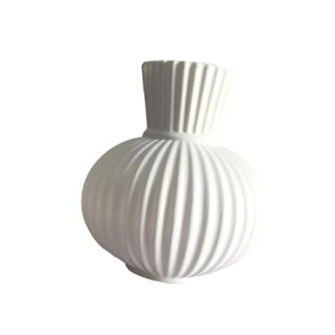 Imagem de Generic Vaso simples para arranjo de flores secas, recipiente floral para prateleira de armário de TV, Ano, White M