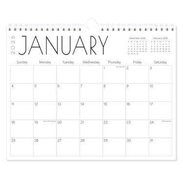 Imagem de Calendário 2026-2027 - Calendário de parede de novembro de 2025 a junho de 2027, 2026-2027, calendário suspenso com marcação de feriado, papel premium para organização, 28 cm x 35 cm, palavra grande