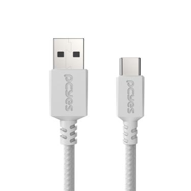 Imagem de Cabo USB a 2.0 Macho P/ USB TIPO-C - Branco - 2 Metros - NYLON - CBPY03B