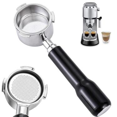 Imagem de Filtro portátil sem fundo de 51 mm para máquinas de café Delonghi Dedica EC680, EC685, SMEG e EUPA, design de 3 orelhas, filtro de porta de aço inoxidável de 51 mm com cesta de filtro de copo de