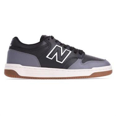 Imagem de Tênis New Balance 480L Preto e Cinza - Masculino, 43, Preto