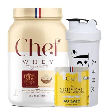 Imagem de Kit Chey Whey Paris 6 + Pasta de Amendoim + Coqueteleira - Chef Whey-Unissex
