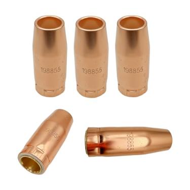 Imagem de 5 peças 198855 bocal 5/20.3 cm para Miller Spoolmatic Pro 15A 30A, série XR, Roughneck C Series MIG tocha de soldagem