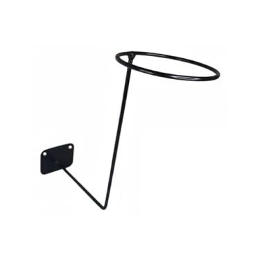 Imagem de Suporte de Parede para Capacete, Preto, Aço Carbono, Montagem Fácil, 12.5cm de Diâmetro, Fixação com 2 Parafusos