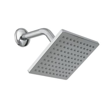 Imagem de Heemli Chuveiro Ducha Slim 15x15 Quadrada Inox + Cano Banheiro Parede Chuveiro com teto fixo (prata)