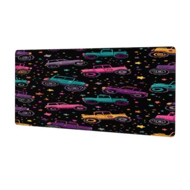 Imagem de Tapete de mouse grande e colorido para caminhão, impermeável, para computador, estendido, protetor de mesa, base de borracha antiderrapante, mousepad para escritório, computador, teclado, laptop e