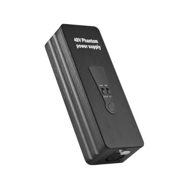 Imagem de Fonte de Energia Phantom 48V 12V para Microfones Condensadores Pré-amplificador Microfone Plug and Play Portátil Recarregável Baixo Ruído Interferência - Até 18h Trabalho Entrevistas Gravação