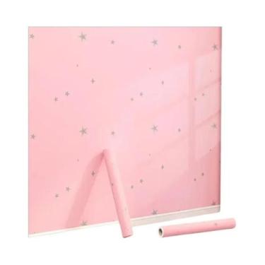 Imagem de Papel De Parede Autoadesivo Para Quarto De Princesa Rosa Com Padrão De