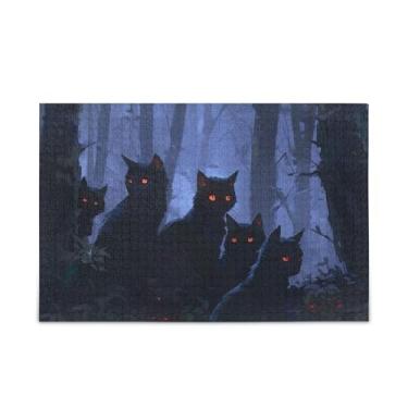 Imagem de Quebra-cabeças pretos de madeira e papel com bolsa de armazenamento para adolescentes 1000 peças