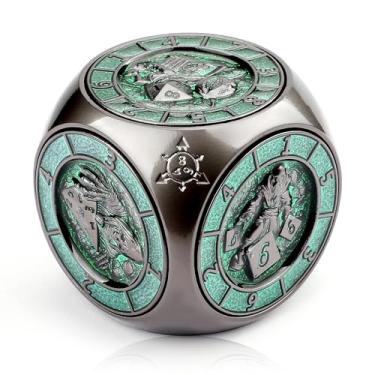 Imagem de HTSHO DND Dice Spinner, 7 in 1 Metal Dice Spinner for Dungeons and Dragons, D&D, MTG RPG Role Playing Game (Gray)