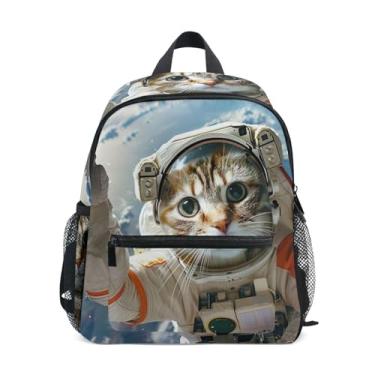 Imagem de GAIGEO Cute Cat Astronaut Baby Backpack with Whistle, Adjustable Chest Strap, Boy Toddler Backpack Lightweight & Compact for Ages 3-8