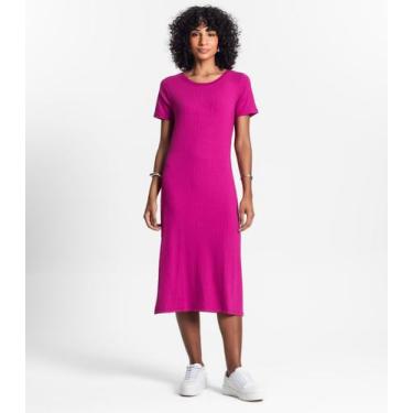 Imagem de Vestido Midi Ribana Canelada Básico Rovitex Roxo, P, Roxo