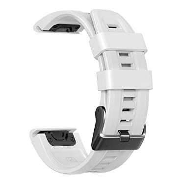 Imagem de ZEDEVB Pulseira de silicone para relógio inteligente Garmin Fenix 7X 7 Fenix 6X 6 Pro Fenix 5X 5 Plus 3HR pulseira de liberação rápida (Wh, 26 mm)