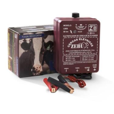 Imagem de Eletrificador Rural 50km 1,5J Luz e Bateria 12v LB50 Zebu