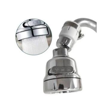 Imagem de Chuverinho torneira arejador cromado 3 jato 360 cozinha - Flux Hidro 