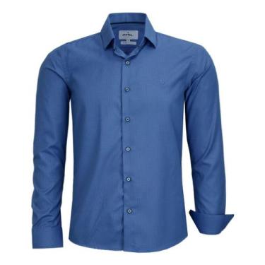 Imagem de Camisa Social Amil Masculina Manga longa Slim Micro Estampa 1874, Deni