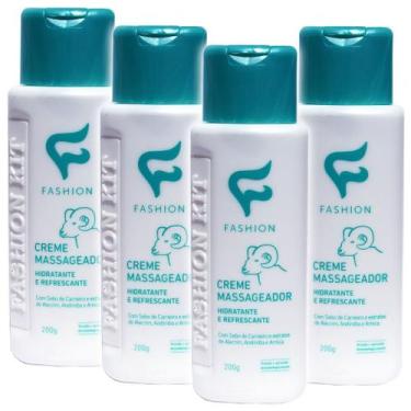 Imagem de Creme Massageador com Sebo de Carneiro 200g Fashion  Kit 4 Frascos