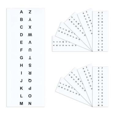 Imagem de 10 Folhas Alfabeto Tabs Índice Adesivos Branco A-Z Index Tabs Autoadesivos Letras Alfabéticas Índice Separadores para Caderno Escritório Casa Material Escolar (Alfabeto Branco)