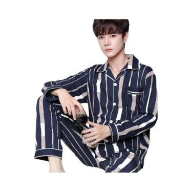 Imagem de Conjunto De Pijama Masculino De Manga Longa E Calças Longas Para Prima