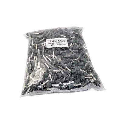 Imagem de XNWKF Terminais isolantes de tubo E4012 de 4 mm2, conector de fio de cabo, terminal de crimpagem isolante, 1000 peças/pacote (branco)