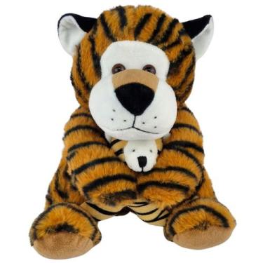 Imagem de Tigre de Pelúcia Com Filhote Nicho Bebê Safari Antialérgica - Nikity T
