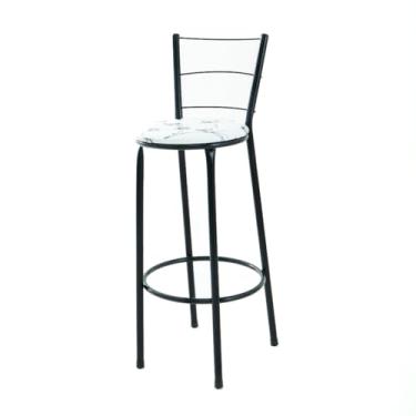 Imagem de Banqueta Banco de 3 Arame – Ideal para Cozinha, Bares e Área Gourmet, Resistente e Compacta(BRANCO FLORIDO)