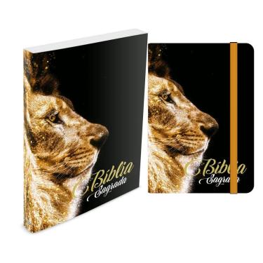 Imagem de Kit Bíblia Leão Ouro - Moleskine + Bíblia Brochura NVI
