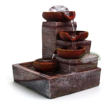 Imagem de Fonte de Água Decorativa Cascata Artificial – Relaxante para Sala, Escritório e Jardim Interior, Ideal para Decoração e Ambientes Calmos