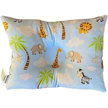 Imagem de Travesseiro Anatômico Bebê para Berço e Carrinho, Safari, 27x37cm (3 cores a disposição) (Azul Bebê)