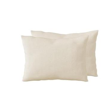 Imagem de Kit 2 Fronhas 40cm x 60cm Kids Malha 100% Algodão Lisa Cru Arrumadinho Enxovais