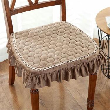 Imagem de Conjunto de 2 Almofadas Sólidas para Cadeiras, Almofadas Quadradas Antiderrapantes para Assento de Jantar com Amarras e Capa Removível, para Casa, Escritório e Restaurante