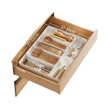 Imagem de Organizador De Gavetas Ajustável E Expansível Para Talheres, Suporte P