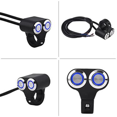 Imagem de Naroote Interruptor do Guiador da Motocicleta Luz de Nevoeiro Durável Liga/desliga para Ajuste Universal, Liga de Alumínio Preto 7/8 Polegadas 22mm Botão de Retorno Automático para Pilotos