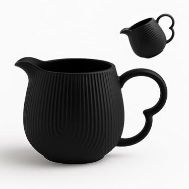 Imagem de Jarra de Porcelana Leiteira 300ml Leite Café Cremeira Oasis (Preto)