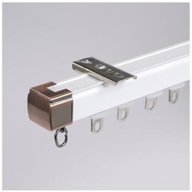 Imagem de Conjunto de trilhos de cortina resistente de 4,7 m para suporte de teto ou parede - trilhos de cortina brancos versáteis para sala de estar, quarto, divisor de quarto - Sistema de varões de cortina
