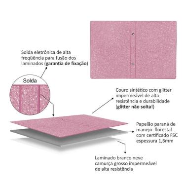 Imagem de Album De Fotos 15X21/100 Glitter Pink Pop Moderno Bebê