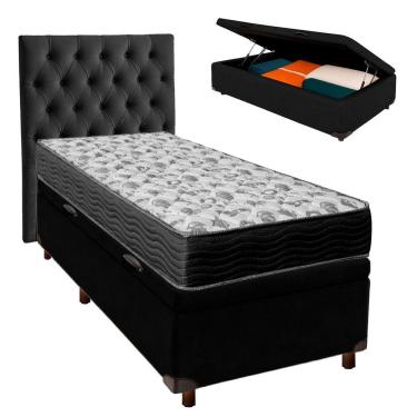 Imagem de Kit Cama Box Bau + Cabeceira + Colchão Solteiro D33 - Iso100 - Ortobom