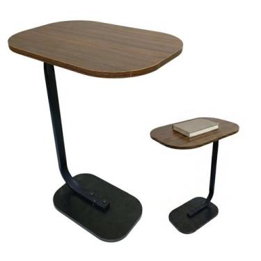 Imagem de Mesa Canto Apoio Lateral Sofa Cama Mesinha Porta Objetos Leitura Cafe 