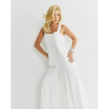 Imagem de Macacão pantalona com alça regulável em sarja Cor:PretoTamanho:M - Jus