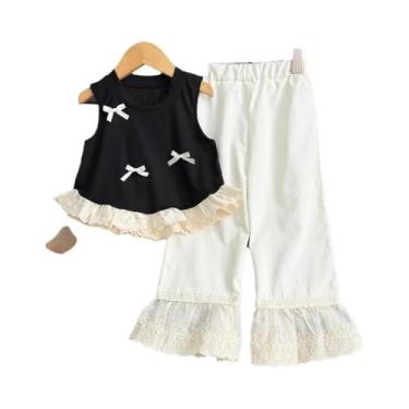 Imagem de Conjunto De Calças E Colete Sem Mangas Para Meninas, Roupas Casuais Co