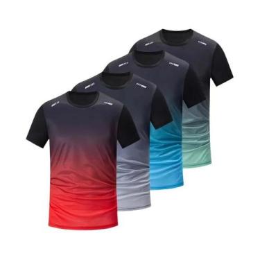 Imagem de Camiseta Esportiva Masculina plus Size De Secagem Rápida Com Gradiente