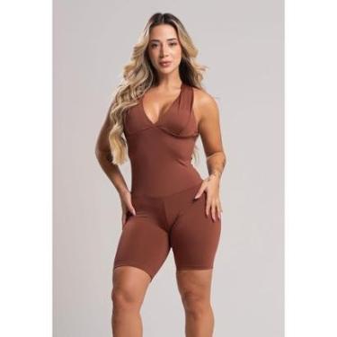 Imagem de Macaquinho Feminino Curto Bojo Suplex Estampado Fitness Academia Mvb Modas-Feminino