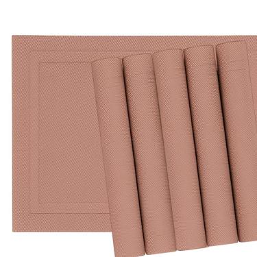 Imagem de Jogo 6 Lugar Americano Retangular Mesa Pvc Rose Executivo 30x45cm Em Casa Tem