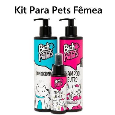 Imagem de Kit Bicho De Patas Shampoo+Condicionador+Perfume Fêmea - Mimos Pet