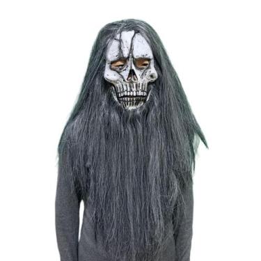 Imagem de Máscara de Halloween Latex Head Skull Monster Grey Hair Adulto - taiyu
